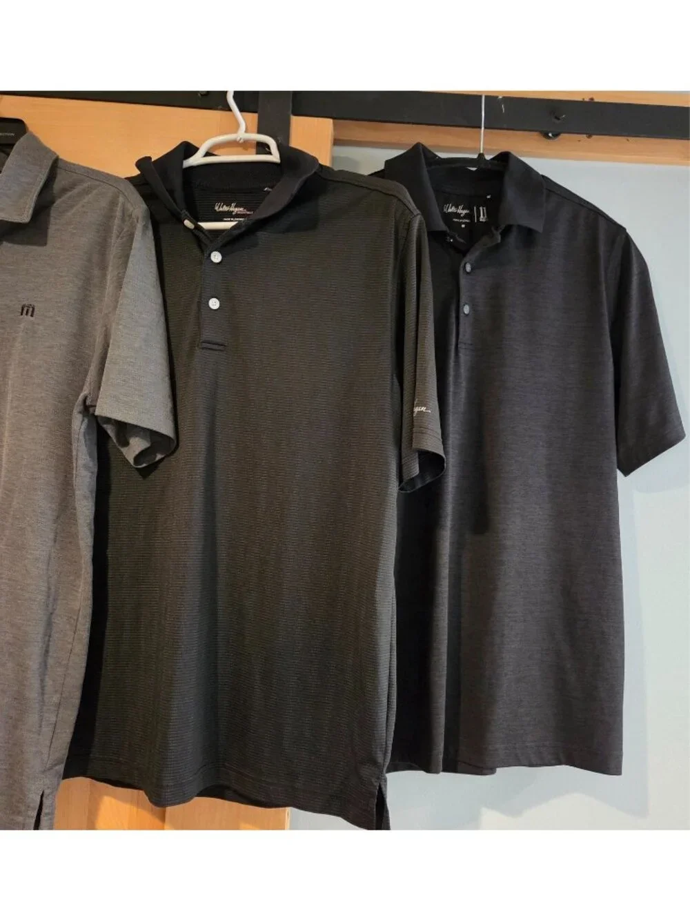 Lot of 4 Mens Size M Gray Black Golf Polo Short Sleeve Haagan Travis Mathew